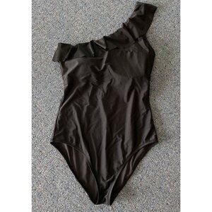J.Crew One Shoulder One Piece Bathing Suit Swim Black Size Extra Large XL